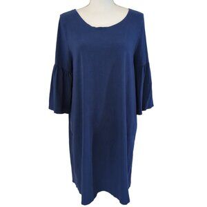 Bryn Walker Flutter Sleeve Minimalist Shift Dress Size XS Bamboo Organic Cotton